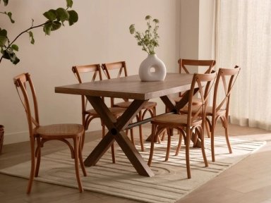SET X2 SILLAS DE COMEDOR MAISON LINETT CRUZ NATURAL - 6