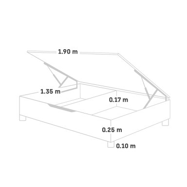 CAMA BOXET PARAISO PARAÍSO POCKET STAR 2 PLAZAS GRIS - 6