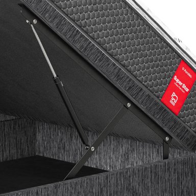 CAMA BOXET PARAISO SUPER STAR 1.5 PLAZAS CHARCOAL - 4