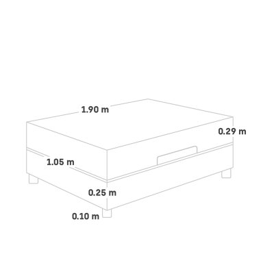 CAMA BOXET PARAISO SUPER STAR 1.5 PLAZAS CHARCOAL - 7