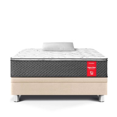 CAMA BOXET PARAISO SUPER STAR 1.5 PLAZAS CHAMPAGNE - 2