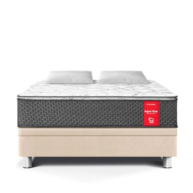 CAMA BOXET PARAISO SUPER STAR 2 PLAZAS CHAMPAGNE - 2