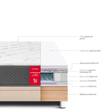 CAMA BOXET PARAISO SU MAJESTAD DE LUJO 2 PLAZAS CHAMPAGNE - 5