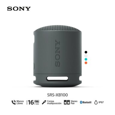 PARLANTE SONY PORTÁTIL SRS-XB100 BLUETOOTH WATERPROOF NEGRO - 1