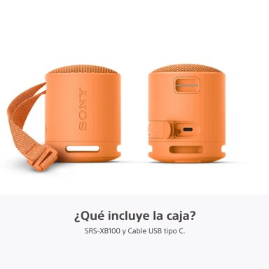 PARLANTE SONY PORTÁTIL SRS-XB100 BLUETOOTH WATERPROOF NARANJA - 4