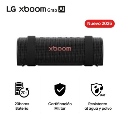 PARLANTE LG XBOOM GRAB 30W PORTÁTIL 20 H BATERÍA CERTIFICACIÓN MILITAR IP67 (2025) - 1