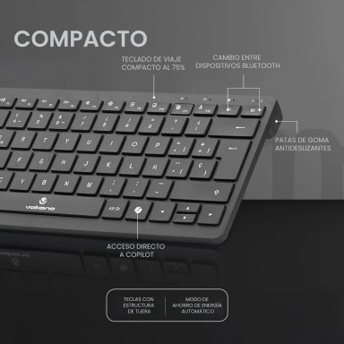 TECLADO VOLKANO GALENA SERIES BLUETOOTH DUAL MODE - 3