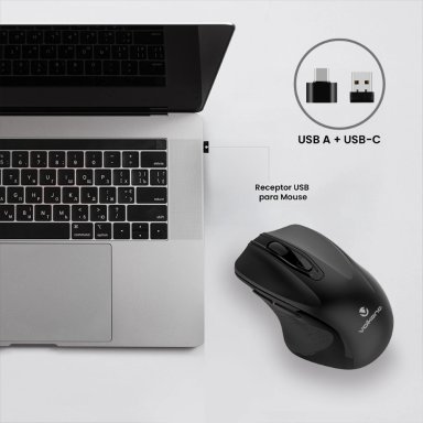 MOUSE VOLKANO AURUM SERIES RECARGABLE BLUETOOTH+2.4GHZ - 5