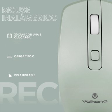 MOUSE INALÁMBRICO VOLKANO GRANITE SERIES RECARGABLE - 3