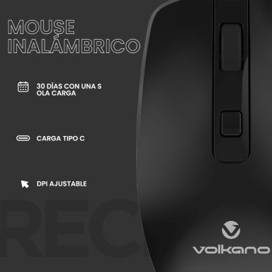 MOUSE INALÁMBRICO VOLKANO GRANITE SERIES RECARGABLE - 3
