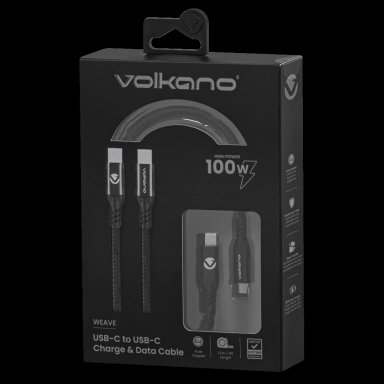 CABLE TIPO C A TIPO C VOLKANO WEAVE SERIES 100W 1.2M - 5