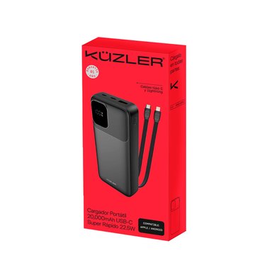 CARGADOR PORTÁTIL KUZLER ANKE-107N 20KMAH 2 CABLES - 6