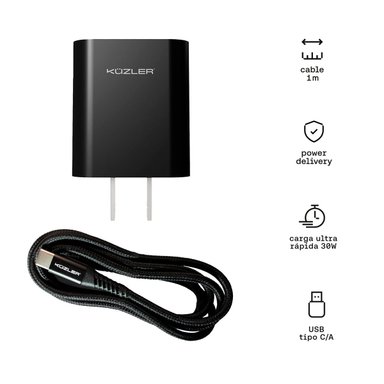 CARGADOR KUZLER NOVABLAST-30 30W + CABLE NYLON 3A - 3