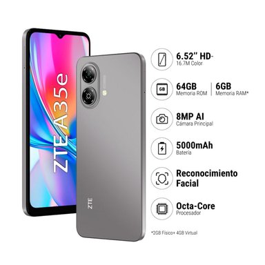 CELULAR ZTE A35E 64GB 2GB RAM 8MP 6.5” - 16