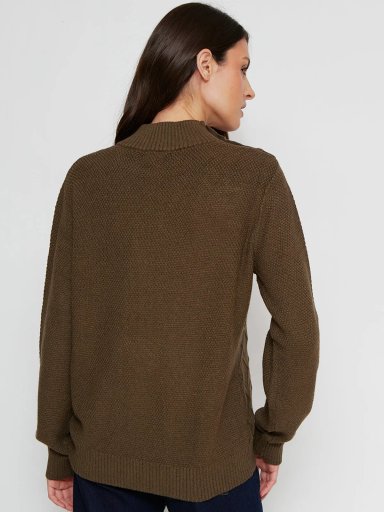 SWEATER MANGA LARGA MUJER CACHAREL TRENZA - 2