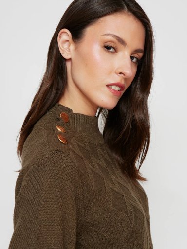 SWEATER MANGA LARGA MUJER CACHAREL TRENZA - 3