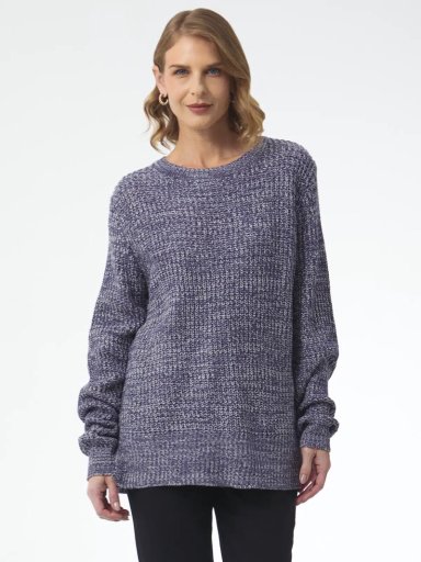 SWEATER MANGA LARGA MUJER AZIZ BICOLOR