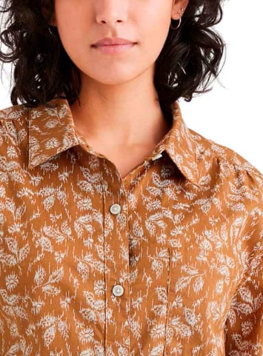 BLUSA ALGODÓN MUJER DOCKERS NARANJA FAVORITE BUTTON - 3