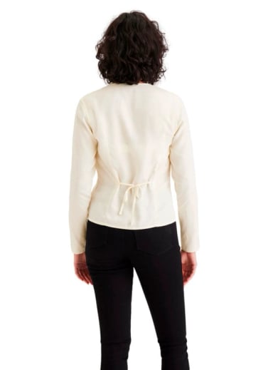 BLUSA ALGODÓN MUJER DOCKERS BLANCO SLEEVE DETAIL - 2