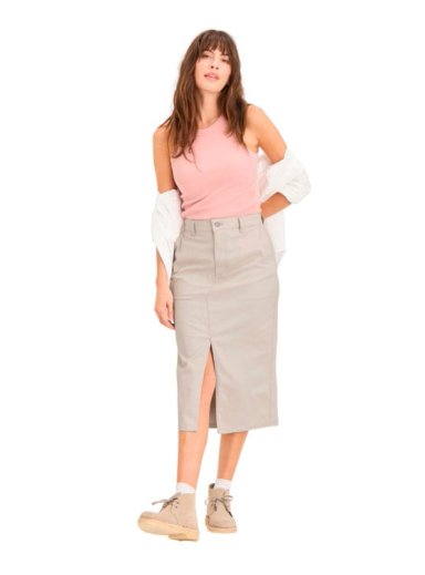 FALDA SHORT ALGODÓN MUJER DOCKERS CAQUI CHINO MIDI