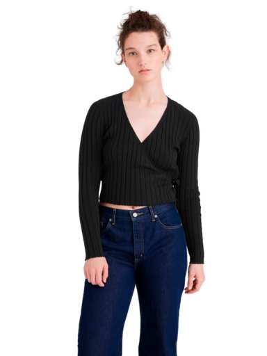 CHOMPA MANGA LARGA ALGODÓN MUJER DOCKERS NEGRO SWEATER WRAP