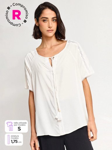 BLUSA MANGA CORTA MUJER AZIZ AMADEO