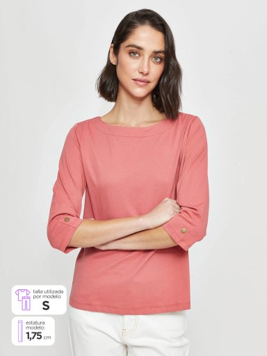 POLO MANGA 3/4 MUJER AZIZ RAYADA