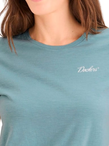 POLO ALGODÓN MUJER DOCKERS GRAPHIC TEE AZUL - 3