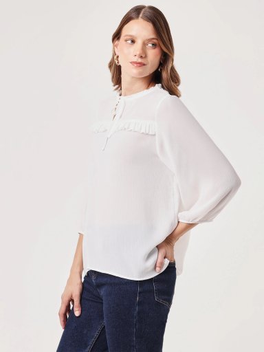 BLUSA MANGA LARGA MUJER AZIZ CLÁSICO - 3