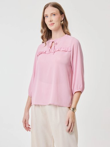 BLUSA MANGA LARGA MUJER AZIZ CLÁSICO - 3