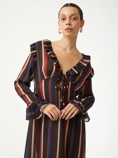 VESTIDO LARGO MUJER VAGRANT MARRÓN - 5
