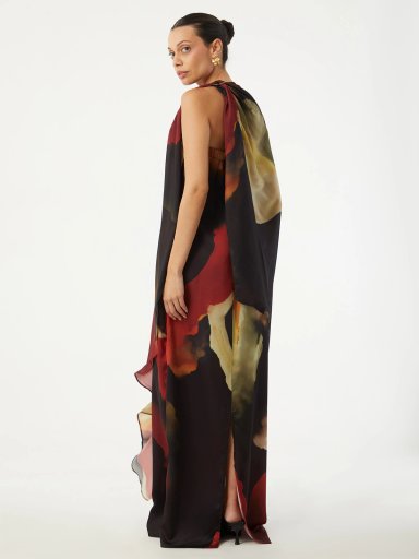 VESTIDO LARGO MUJER VAGRANT GUINDA - 3