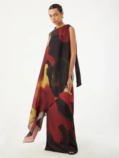 VESTIDO LARGO MUJER VAGRANT GUINDA - 6