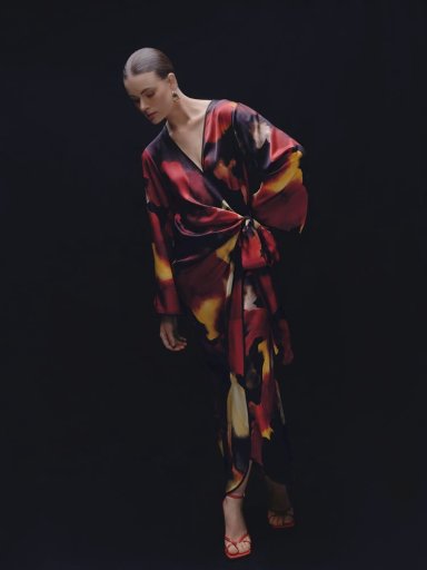 VESTIDO LARGO MUJER VAGRANT GUINDA - 1
