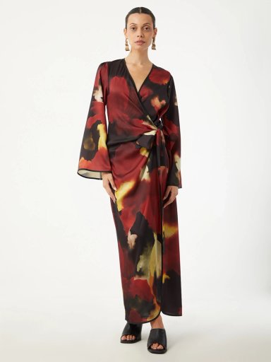 VESTIDO LARGO MUJER VAGRANT GUINDA - 2