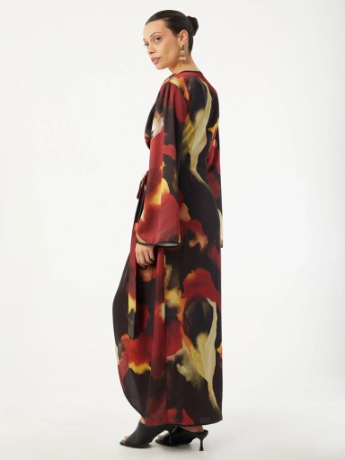 VESTIDO LARGO MUJER VAGRANT GUINDA - 3