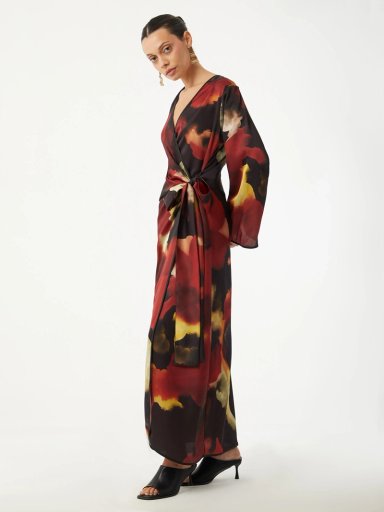VESTIDO LARGO MUJER VAGRANT GUINDA - 4
