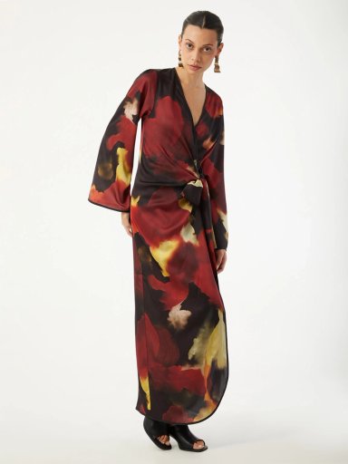 VESTIDO LARGO MUJER VAGRANT GUINDA - 6