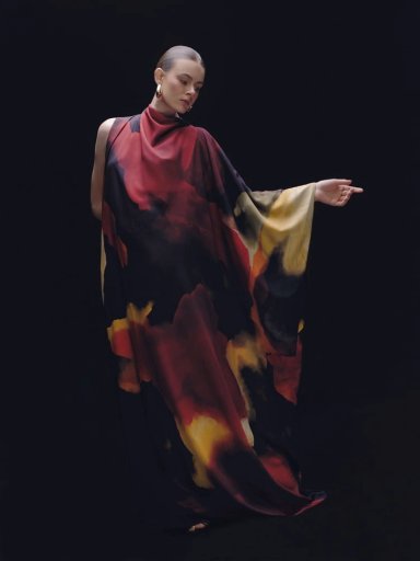 VESTIDO LARGO MUJER VAGRANT GUINDA - 1