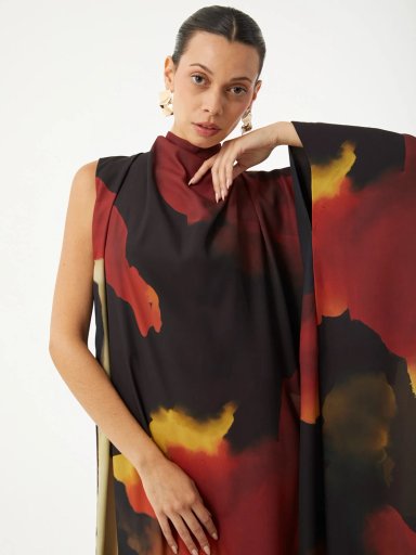 VESTIDO LARGO MUJER VAGRANT GUINDA - 5