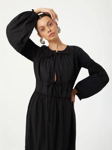VESTIDO LARGO MUJER VAGRANT NEGRO - 5
