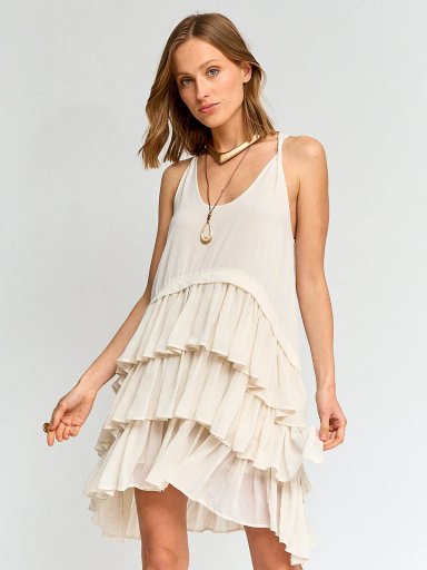 VESTIDO LARGO MUJER MARQUIS WELOS CRUDO - 2