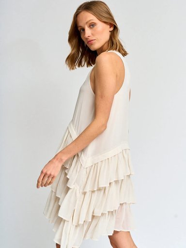 VESTIDO LARGO MUJER MARQUIS WELOS CRUDO - 3