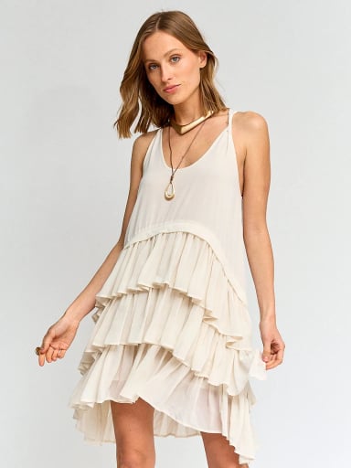 VESTIDO LARGO MUJER MARQUIS WELOS CRUDO - 2