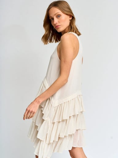 VESTIDO LARGO MUJER MARQUIS WELOS CRUDO - 3