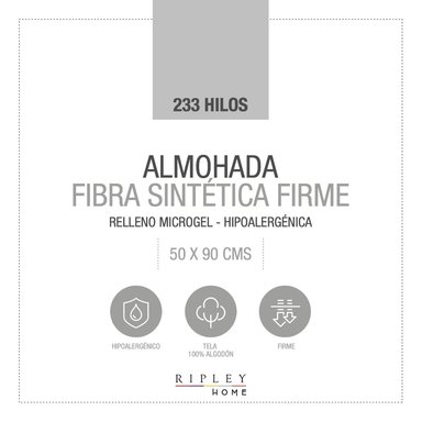 ALMOHADA HIPOALERGÉNICA MICROGEL RIPLEY HOME 90 X 50 CM - 2