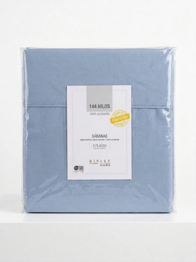 SET SÁBANAS 2PL 100%ALGODÓN  144H LISA AZUL - 3