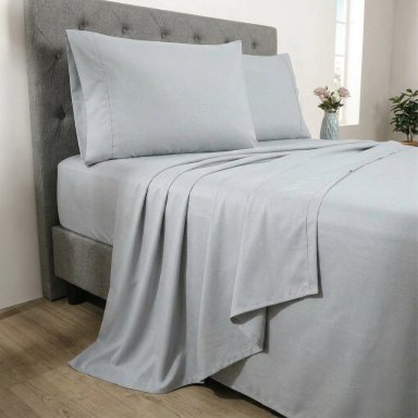 SET SÁBANAS 2PL 100%ALGODÓN  144H LISA GRIS - 2