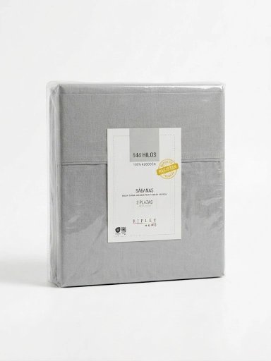 SET SÁBANAS 2PL 100%ALGODÓN  144H LISA GRIS - 3