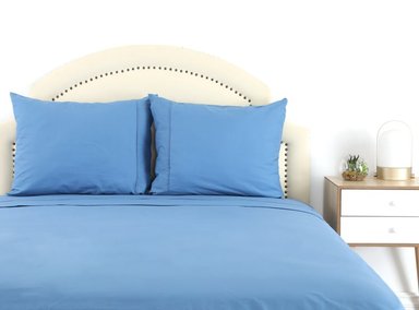 FUNDA DE ALMOHADA RIPLEY HOME ALGODÓN 144 HILOS 70X50 CM AZUL - 2